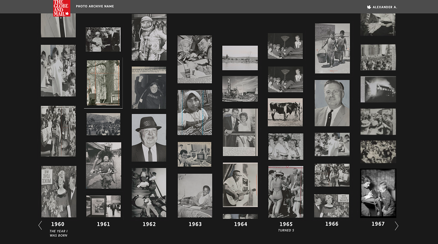 Screencap of photo archive timeline eature